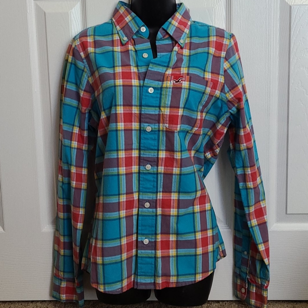 Hollister Button Down Cotton Plaid Shirt